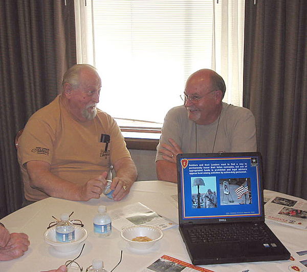 The Hospitality Suite
Such BS!  Hal Bowling and Art Johnson chuckle over the many tales told in the Hospitality Suite.
