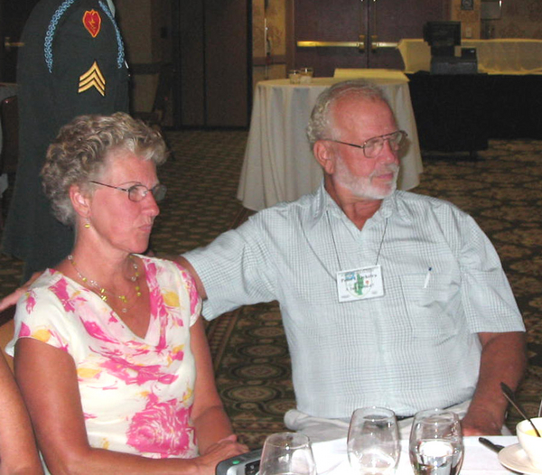 Banquet
Lois and Pete Dystra, A-2-35, seemed to have a rare serious moment at the Banquet finale.

