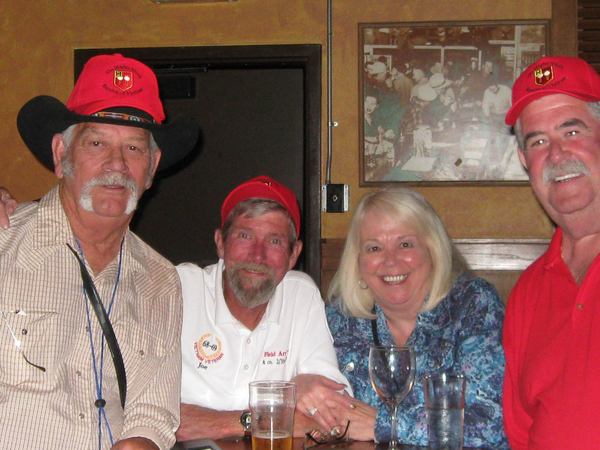 Having a good time!
"Cowboy" Danny Fort, Joe & Martha Henderson, and Jim Connolly attending the combined C-1-35 & Mighty Ninth party at the Rock Bottom Grill.
