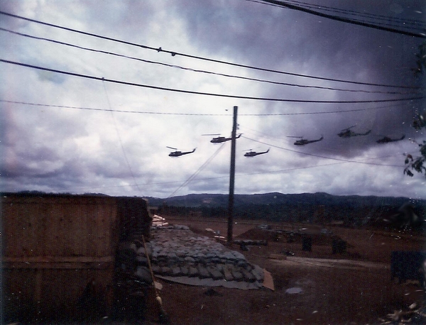 Huey formation
A flight of Hueys departs the Oasis.
