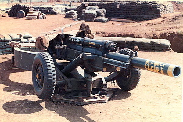 Excellent Photo
This is a magazine-perfect shot of the newer M-102 that replaced the old M101A1 howitzers.  It now graces the homepage of The Mighty Ninth website.
