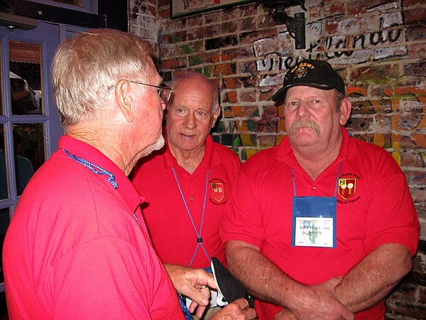 Modern Day John
Some 40+ years later, John meets up with Don Keith, center, who he served with in the field in the FO party and Dennis Munden, left, who he served in the A/2/9 FDC.  An amazing opportunity to find fellow Mighty Ninth veterans after all those years.  John also worked the Exec Post with Lt Dennis Dauphin (Webmaster) for A/2/9.
