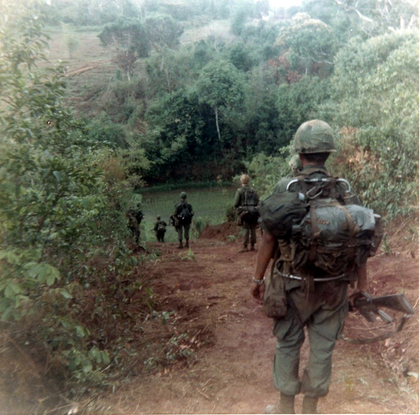 Patrol Training
We were sometimes forced to go on patrols periodically by a sergeant who was a hard-ass and thought it was "good training" to keep us on our toes so we in Commo wouldn't get too soft out there in the field! Of course, good 'ol sarge was bunked up cool, safe and dry back at Montezuma when we were out crawling around in the jungle, wading through mud, being devoured by bugs, traversing rice paddies, sleeping in foxholes, dealing with "charlie" and... well, you get the picture.

