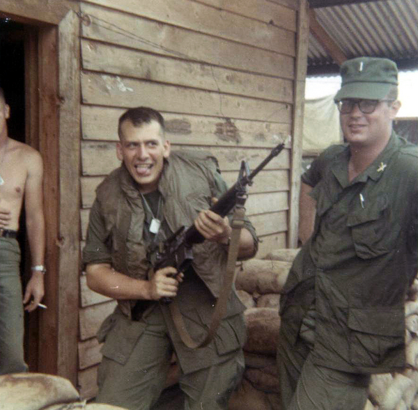 Lt Roger Fulkerson (KIA)
My good friend, Roger Fulkerson (R), FO for C-2-35.  Killed in action at Duc Lap, 25 Sept 1968.
