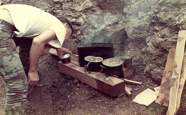 Indigenous diet
Cooking Fish Heads and Rice, basic to the ARVN and NVA diet.   Care for some lunch anyone…?
The smell alone was good for 2 clicks.

