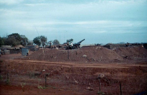 February, 1969.  The 8" howitzer
Lookout...that 8" is cranked up and ready to fire.
