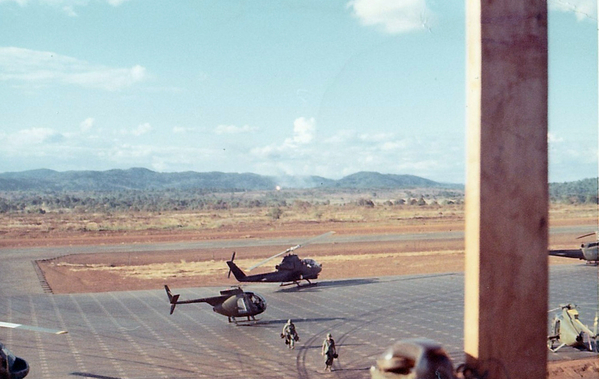 February, 1969.  Airstrike
In the background of this photo, you can see an airstrike in progress.

