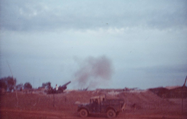 February, 1969.  Ka-boom!
The big guns are firing over our tent area.
