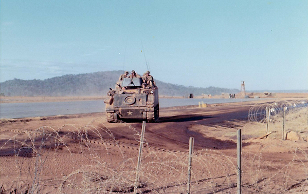 February, 1969
An armored track from the 1/69th arrives in camp.
