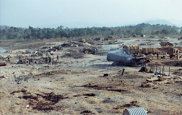 Attack on Ben Het
March, 1969.  This is the collateral damage surrounding the destroyed ammo track that was hit by 122mm rockets.
