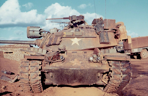 A Ton of Steel
January, 1969.  Mean-looking tank at the 1/69th.
