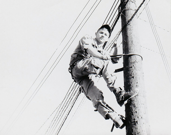 Pole Climber
October, 1969.  Finally got to use my real MOS, 36K20, a pole climber
