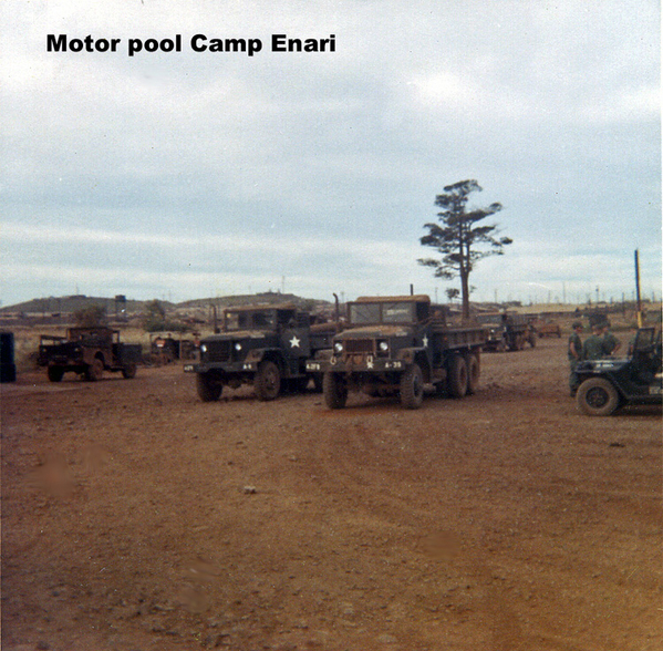 Camp Enari
The motor pool at Camp Enari.
