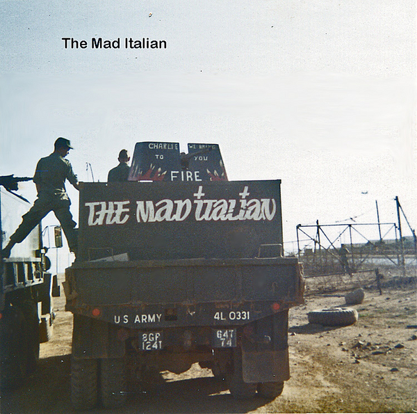 Mobile Machine Gun
It wasn't for pizza delivery.  The shield says: "Charlie, we bring to you FIRE".  The mounting says "THE MAD ITALIAN".
