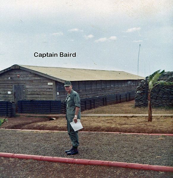 The Captain
Captain Robert Baird at the HQ area of Camp Enari.

