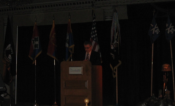 Mr. President
Newly-elected 35th Inf Regt Assn Bill Henson makes his first address at the Banquet.
