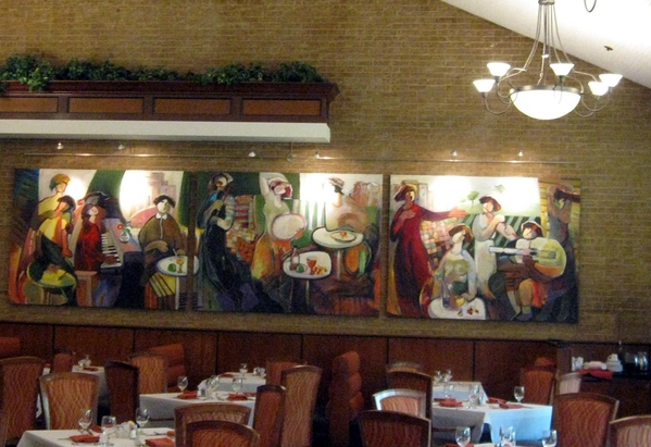 Chicago-Northbrook Hilton
Colorful mural on the dining room wall.
