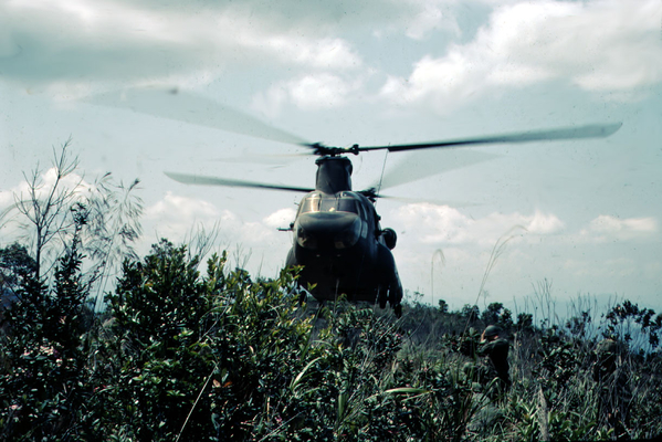 CH-47
A Chinook sneaks over a hill.

