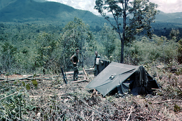 Scenic camping
When a unit wasn't in contact, life in the field wasn't too bad.
