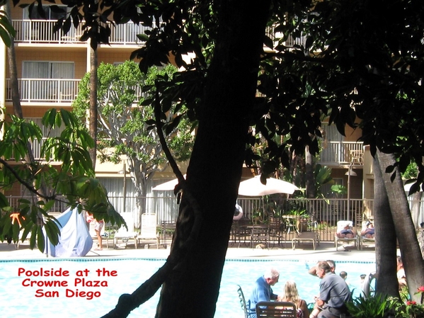 The Crowne Plaza
Amenities at the hotel included a courtyard pool and a waterfall.

